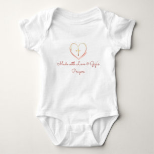 Made with Love and Gigis Prayers Religious Baby Bodysuit