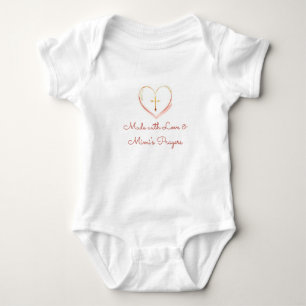Made with Love and Mimis Prayers Religious Baby Bodysuit