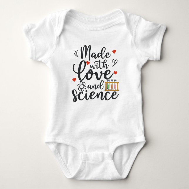 Made With Love And Science IVF Baby Baby Bodysuit (Front)