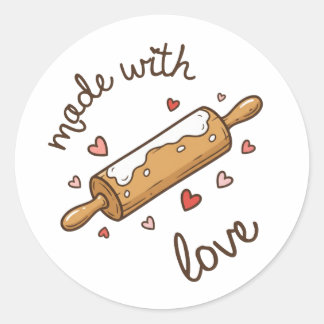 Made With Love Bakery Label Sticker | Homemade