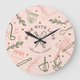 Made With Love Baking & Cooking Utensils Kitchen Large Clock