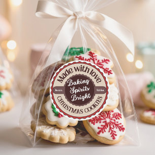 Made with Love Baking Spirits Bright Christmas Classic Round Sticker