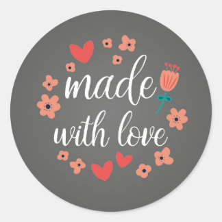 MADE WITH LOVE Black stickers