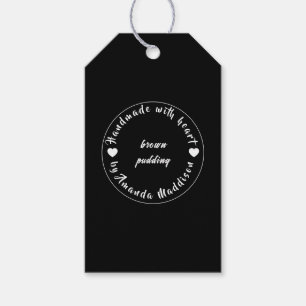 Made with Love Chalk Black Heart Design Gift Tags