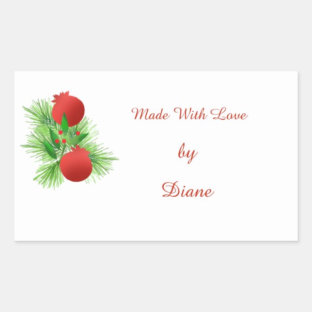 Made with Love Christmas Label (Front)