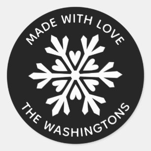 Made with Love Christmas Snowflake Sticker