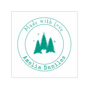 Made With Love Christmas Trees self-inking stamp