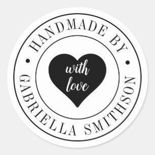 Made with Love Craft Business Handmade Product Classic Round Sticker