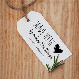 Made with Love Doodled Heart & Name Rubber Stamp