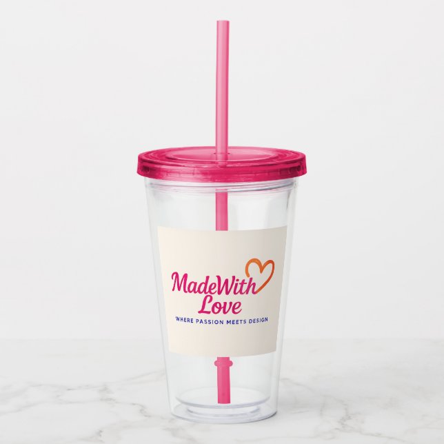 Made With Love Drinking Glass (Front)