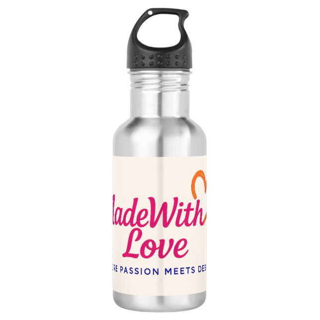 Made With Love Drinking Glass 710 Ml Water Bottle (Front)