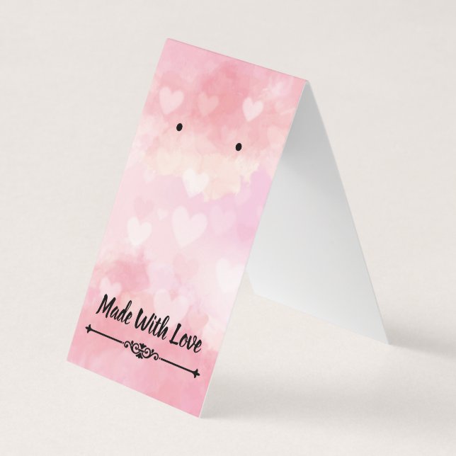 Made With Love Fold Over Earring Card (Front)