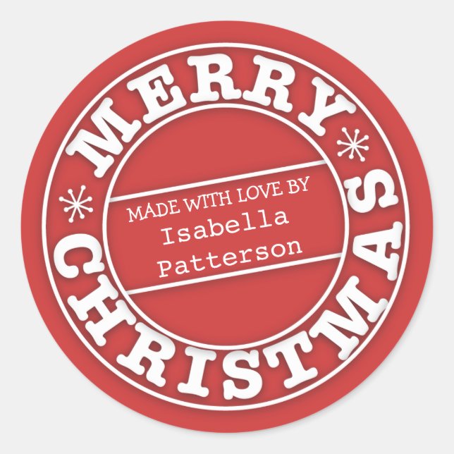 Made with Love From Merry Christmas Sticker (Front)