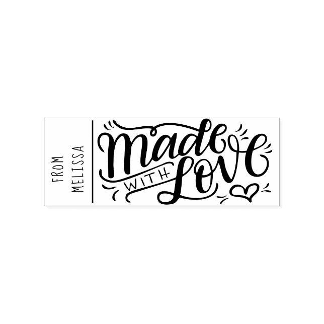 Made with love from  - Personalised Rubber Stamp (Imprint)