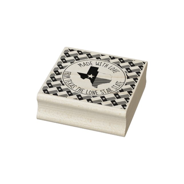 Made With Love From TEXAS Texan Flag Map Rubber Stamp (Stamp)