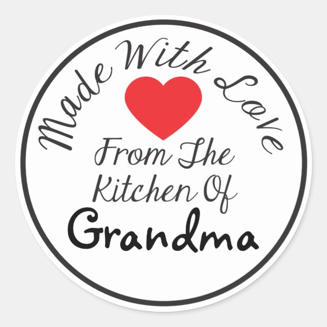 Made With Love From The Kitchen Of Classic Round Sticker (Front)