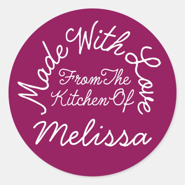 Made With Love From The Kitchen Of Classic Round Sticker (Front)