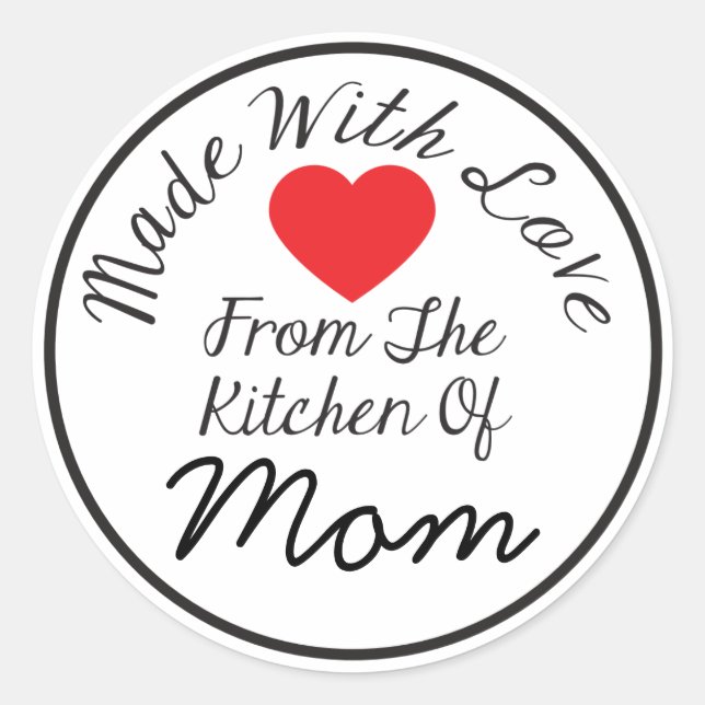 Made With Love From The Kitchen Of Classic Round Sticker (Front)