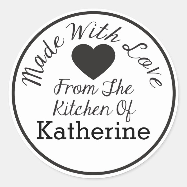 Made With Love From The Kitchen Of Classic Round Sticker (Front)