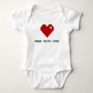 Made with Love Gamer Pixel Heart Shirt