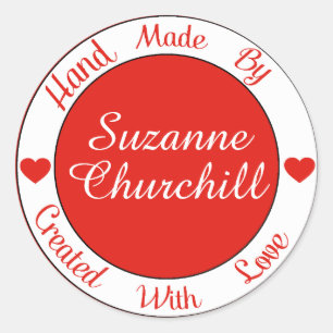 Made with Love - Hand Made By - Sticker - SRF