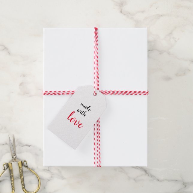 Made with Love Handmade Present Gift Tag (With Twine)