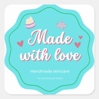 Made with Love Handmade skincare sticker