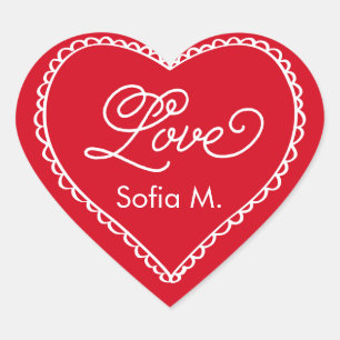 Made with Love Heart Sticker