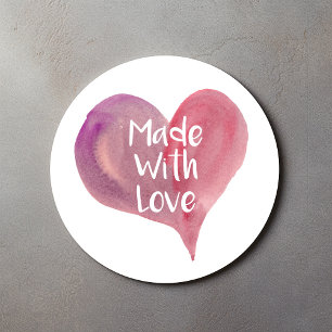 Made with love, heart sticker
