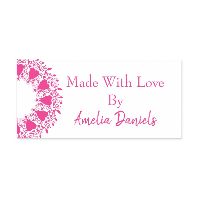 Made with Love Heart Wreath Self-inking Stamp (Design)