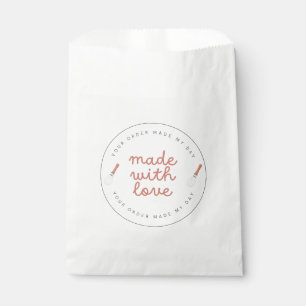 Made with love home bakery business favour bag