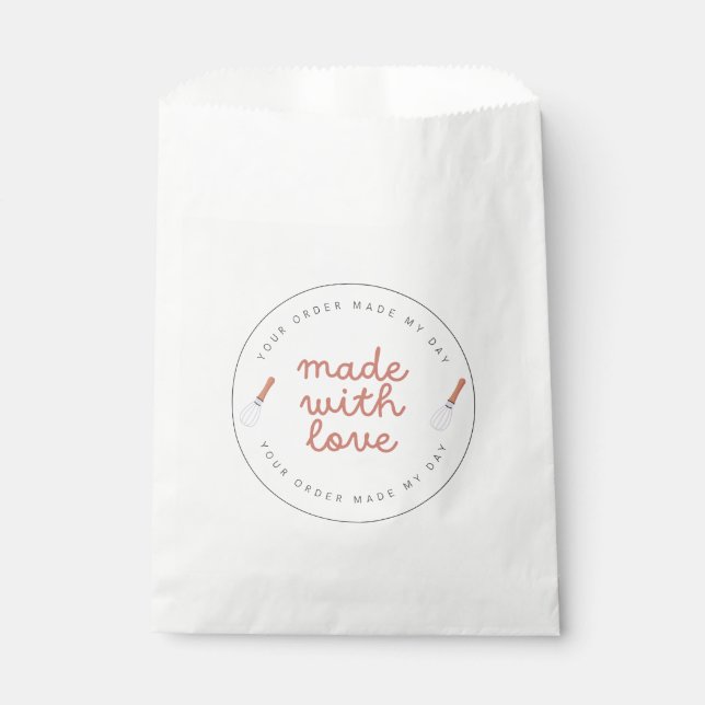 Made with love home bakery business favour bag (Front)