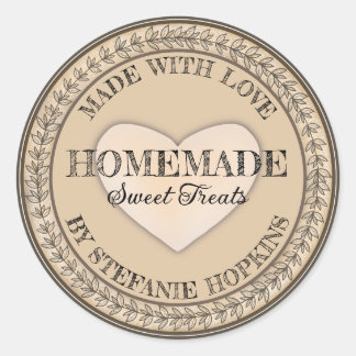 Made With Love Homemade Small Business Classic Round Sticker