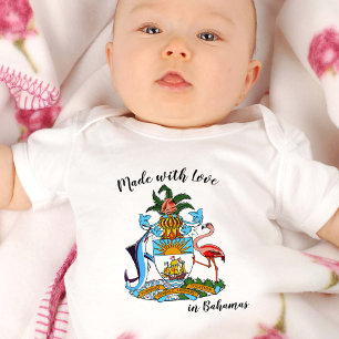Made with Love in Bahamas / Bahamas flag Baby Bodysuit