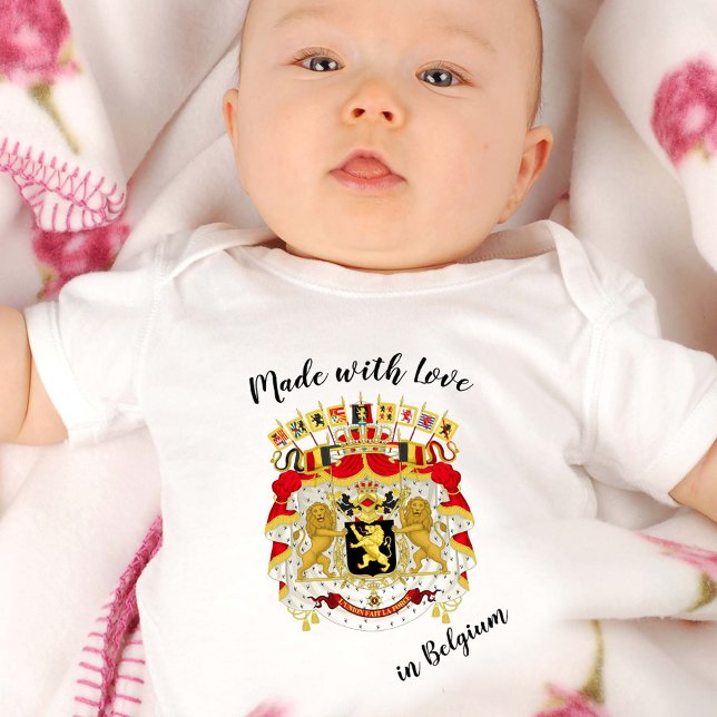 Made with Love in Belgium / Belgian flag Baby Bodysuit (Creator Uploaded)