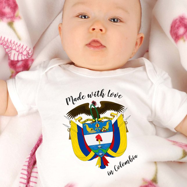 Made with Love in Colombia / Colombian flag Baby Bodysuit (Creator Uploaded)