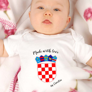 Made with Love in Croatia / Croatian flag Baby Bodysuit
