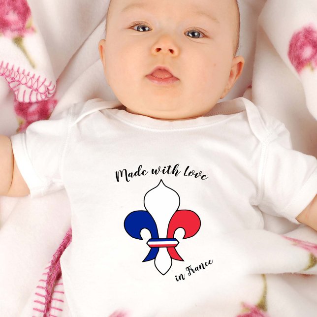 Made with Love in France / French Lilly, flag Baby Bodysuit (Creator Uploaded)