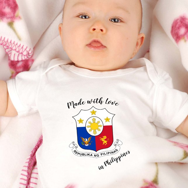 Made with Love in Philippines / Philippine flag Baby Bodysuit (Creator Uploaded)