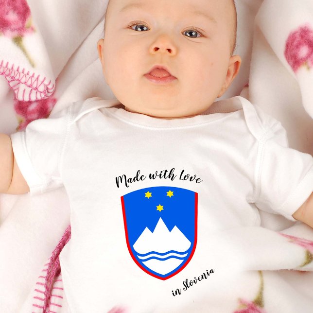 Made with Love in Slovenia / Slovenian flag Baby Bodysuit (Creator Uploaded)