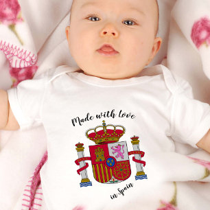 Made with Love in Spain / Spanish flag Baby Bodysuit