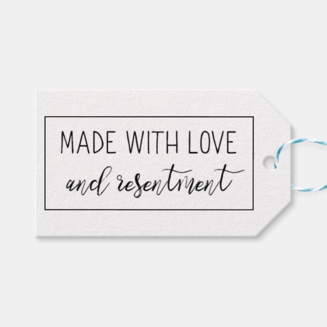 Made with Love Joke Gift Tags (Front (Horizontal))