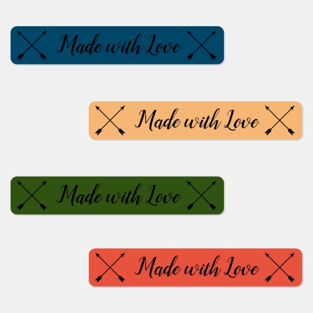 Made with Love kids Clothing Labels, arrows (Group)