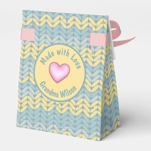 Made with Love Knitted Crochet Yarn Custom Favour  Box (Back Side)