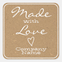 Made with Love Labels Kraft Paper Heart Symbol 