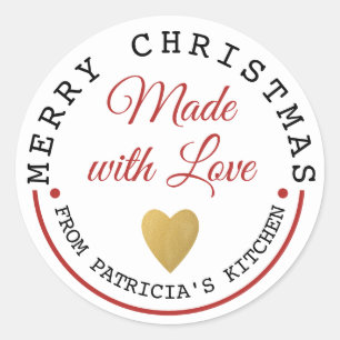 Made With Love Merry Christmas Cookies Classic Round Sticker