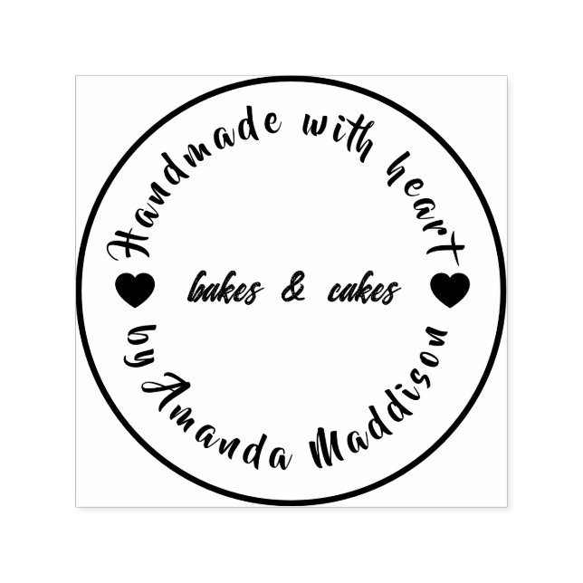 Made with Love | Modern Heart Homemade Baking Self-inking Stamp (Design)