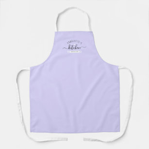 Made With Love Modern Lavender Custom Name Kitchen Apron