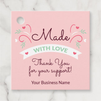 Made with Love Modern Pink Favour Tags 4