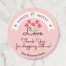 Made with Love Modern Pink Favour Tags 7